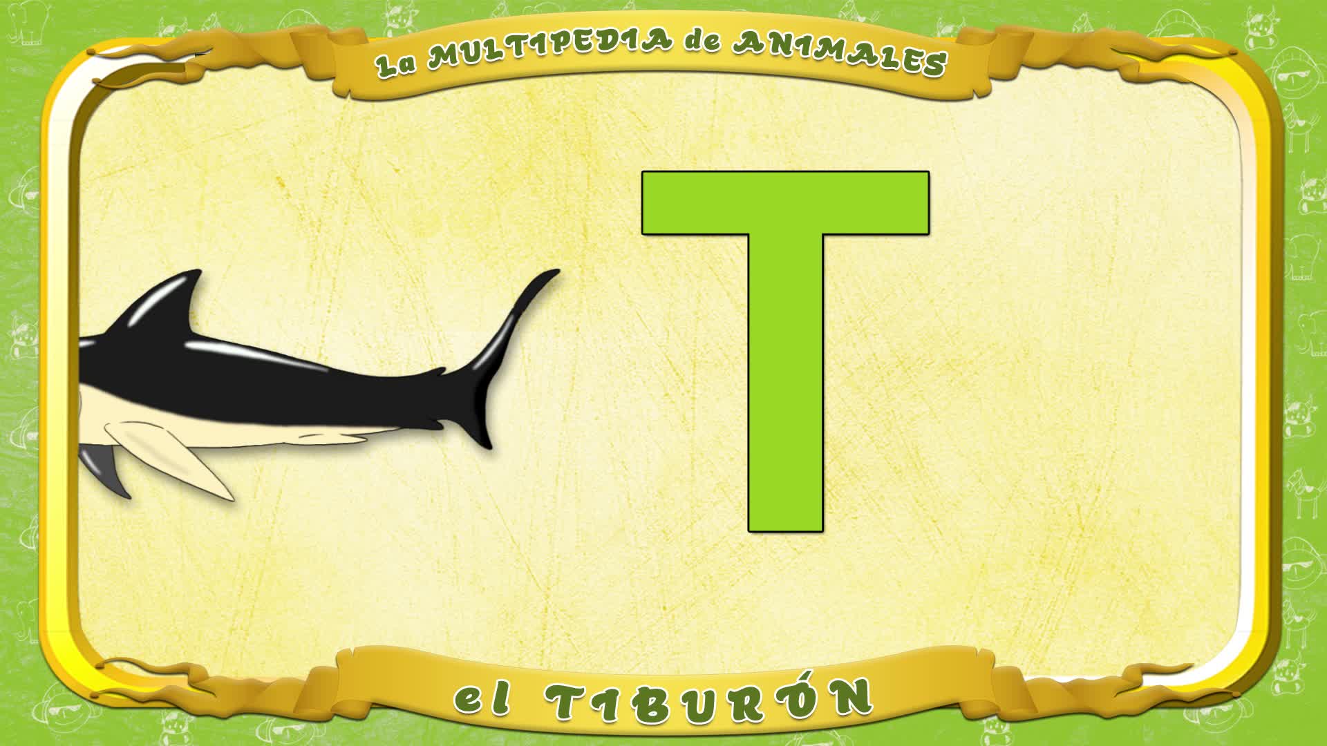 la Multipedia de animales. Letra T - el Tiburón